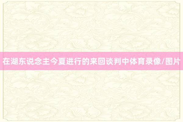 在湖东说念主今夏进行的来回谈判中体育录像/图片