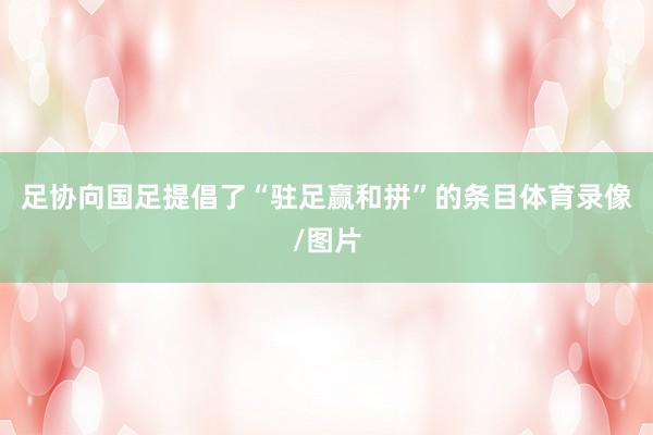 足协向国足提倡了“驻足赢和拼”的条目体育录像/图片