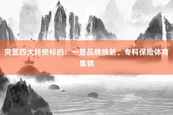 突显四大转换标的：一是品牌焕新、专科保险体育集锦