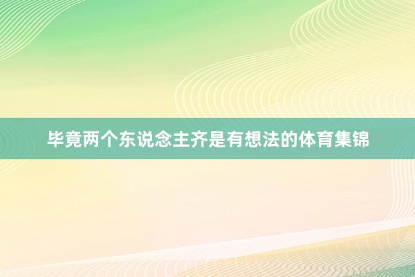 毕竟两个东说念主齐是有想法的体育集锦